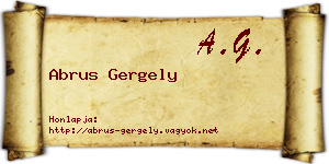 Abrus Gergely névjegykártya